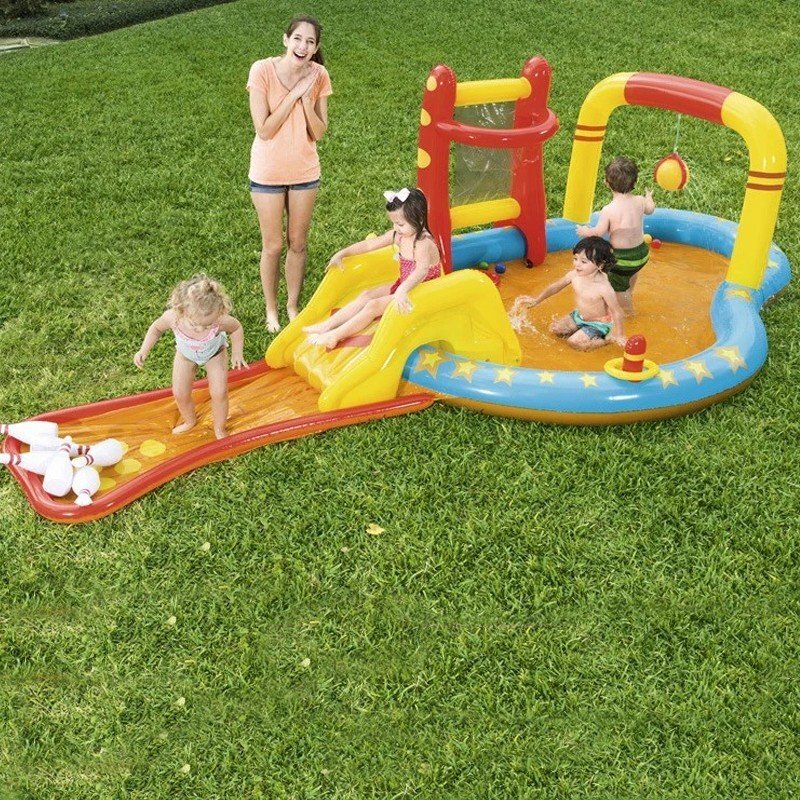 BESTWAY Centru de joaca acvatic pentru copii multiple jocuri piscina tobogan 435x213x117 cm