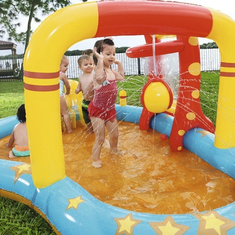 BESTWAY Centru de joaca acvatic pentru copii multiple jocuri piscina tobogan 435x213x117 cm