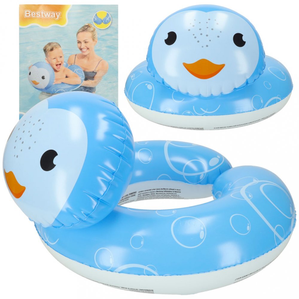 BESTWAY Colac de inot gonflabil pentru copii 50 x 46 cm model Blue Pinguin