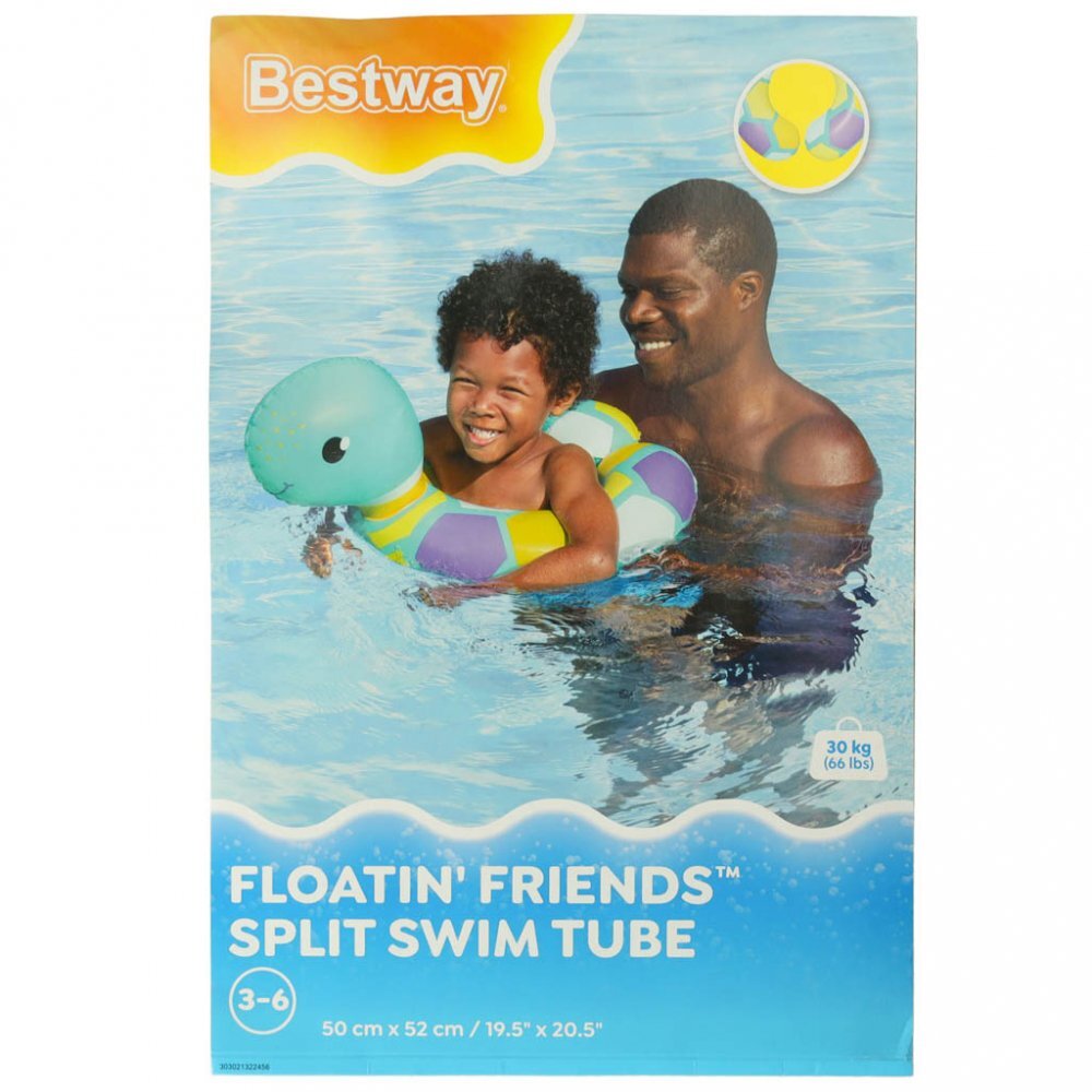 BESTWAY Colac de inot gonflabil pentru copii 50 x 46 cm model Blue Turtle