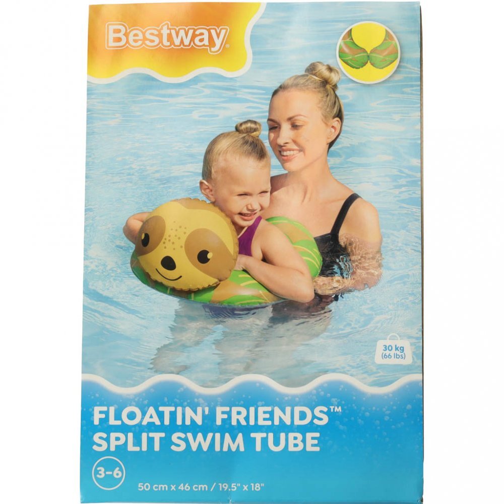 BESTWAY Colac de inot gonflabil pentru copii 50 x 46 cm model Sloth