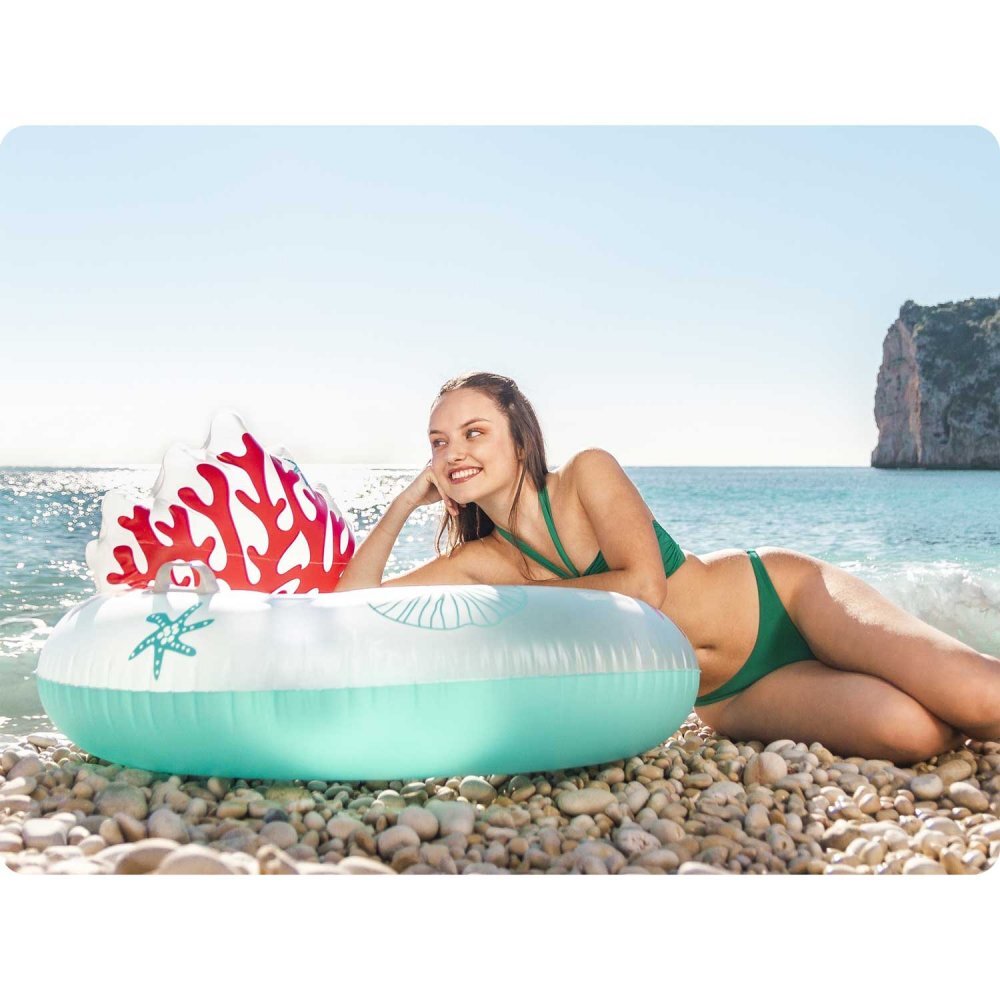 BESTWAY Colac gonflabil cu spatar Coral Bliss 113 x 107 cmgreutate admisa maxim 100 kg
