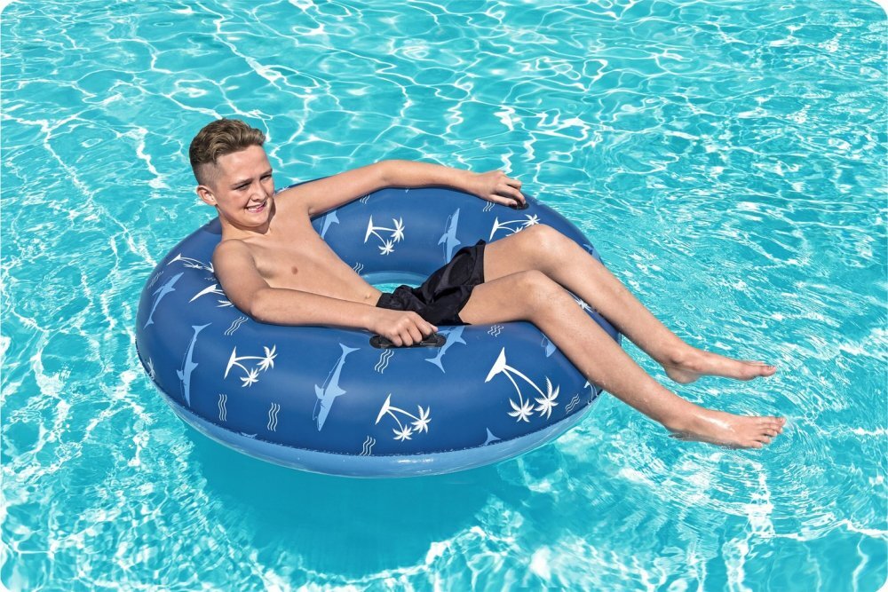 BESTWAY Colac gonflabil de inot cu manere 119 cm Tropical Blue