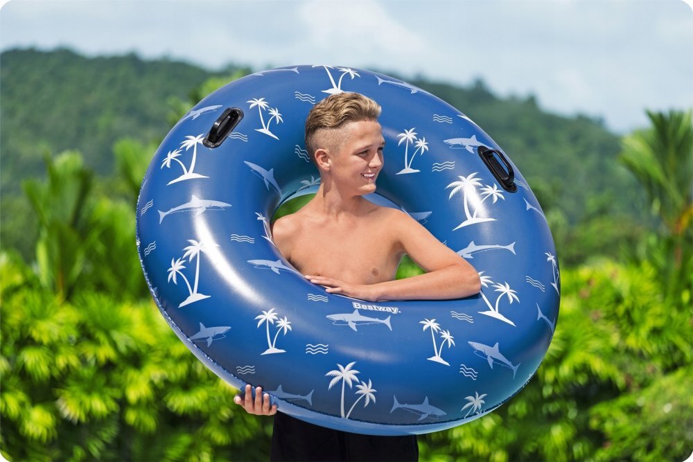 BESTWAY Colac gonflabil de inot cu manere 119 cm Tropical Blue