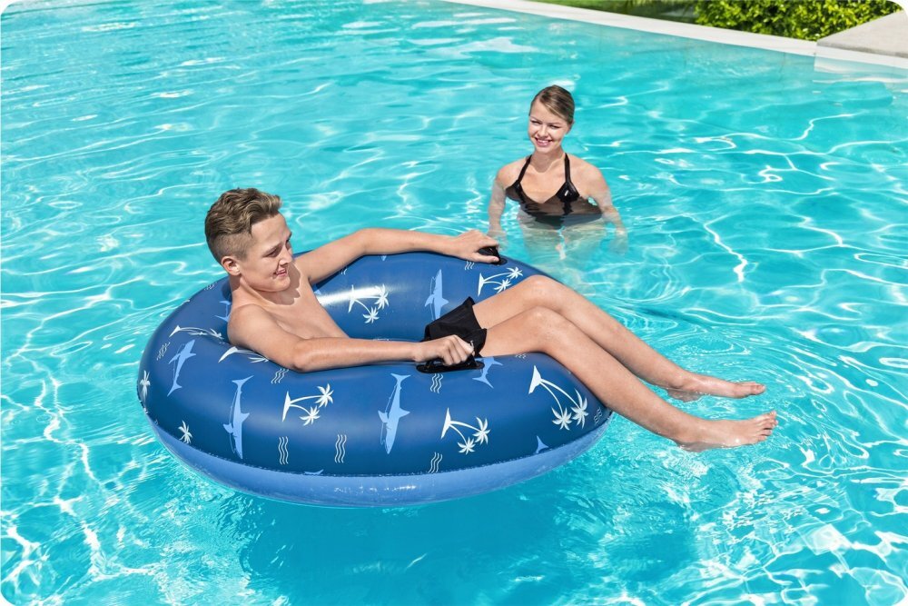 BESTWAY Colac gonflabil de inot cu manere 119 cm Tropical Blue