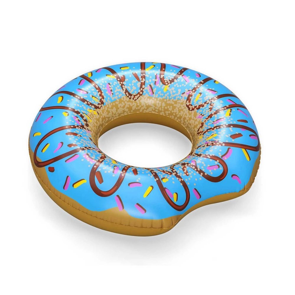 BESTWAY Colac gonflabil Donut Albastru diametru 107 cm pentru copii peste 12 ani Material PVC durabil rezistent la soare si apa sarata Kit de reparatie inclus