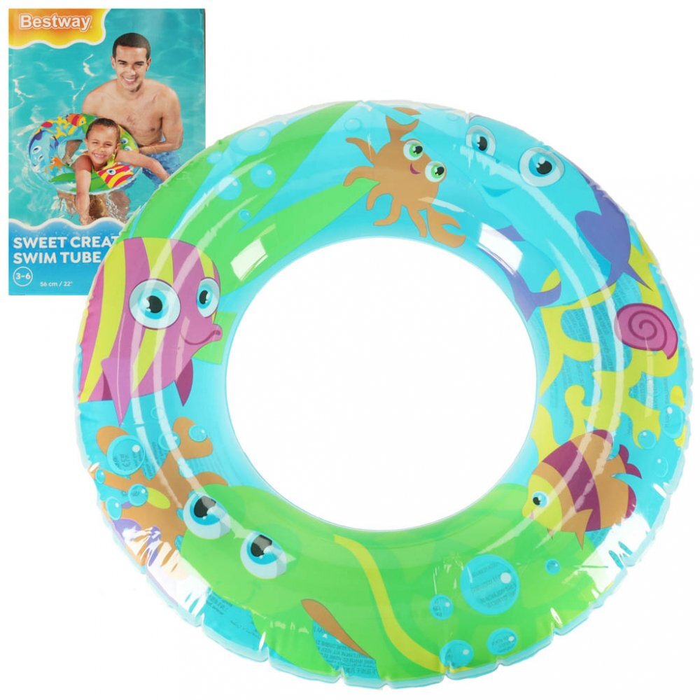 BESTWAY Colac gonflabil pentru inot copii 56 cm Marine Life