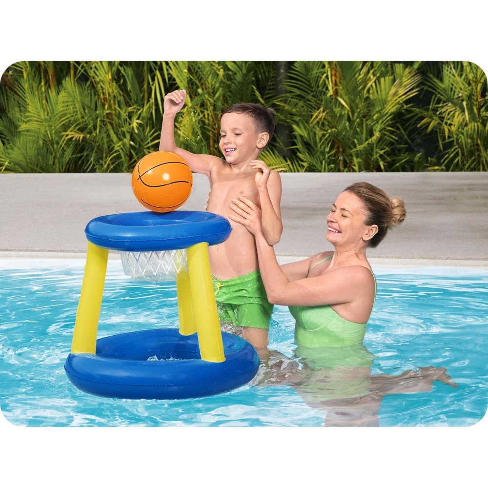 BESTWAY Cos de baschet gonflabil pentru piscine AlbastruGalben