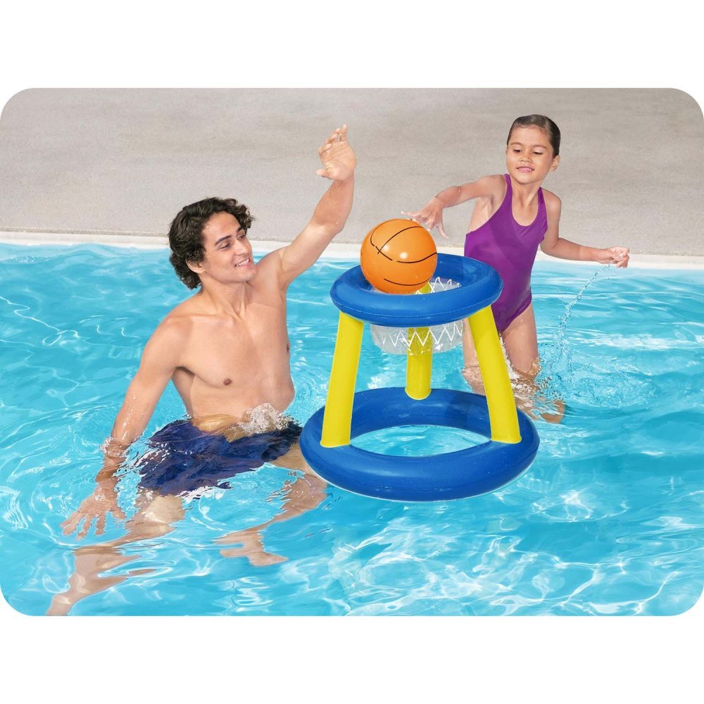 BESTWAY Cos de baschet gonflabil pentru piscine AlbastruGalben