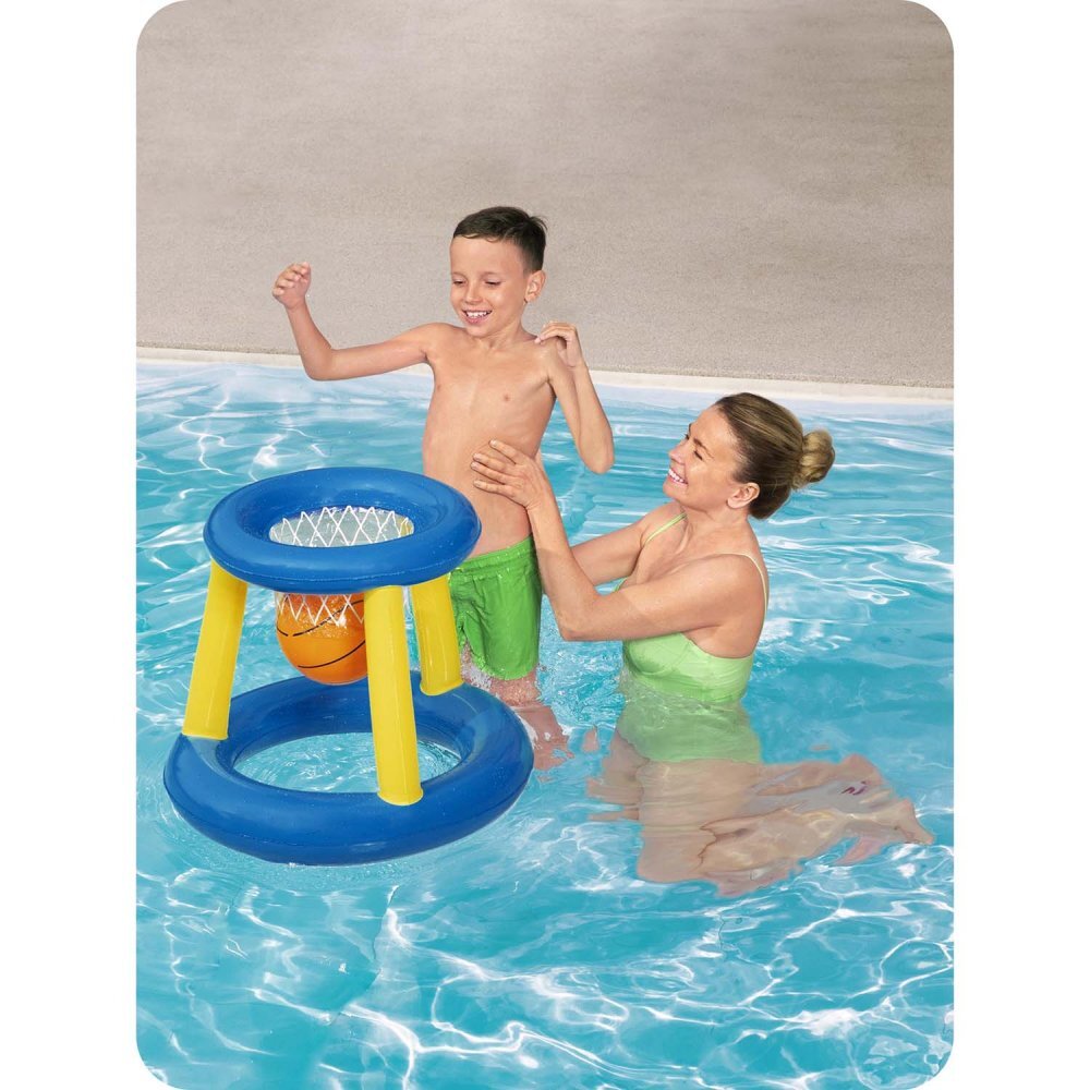 BESTWAY Cos de baschet gonflabil pentru piscine AlbastruGalben