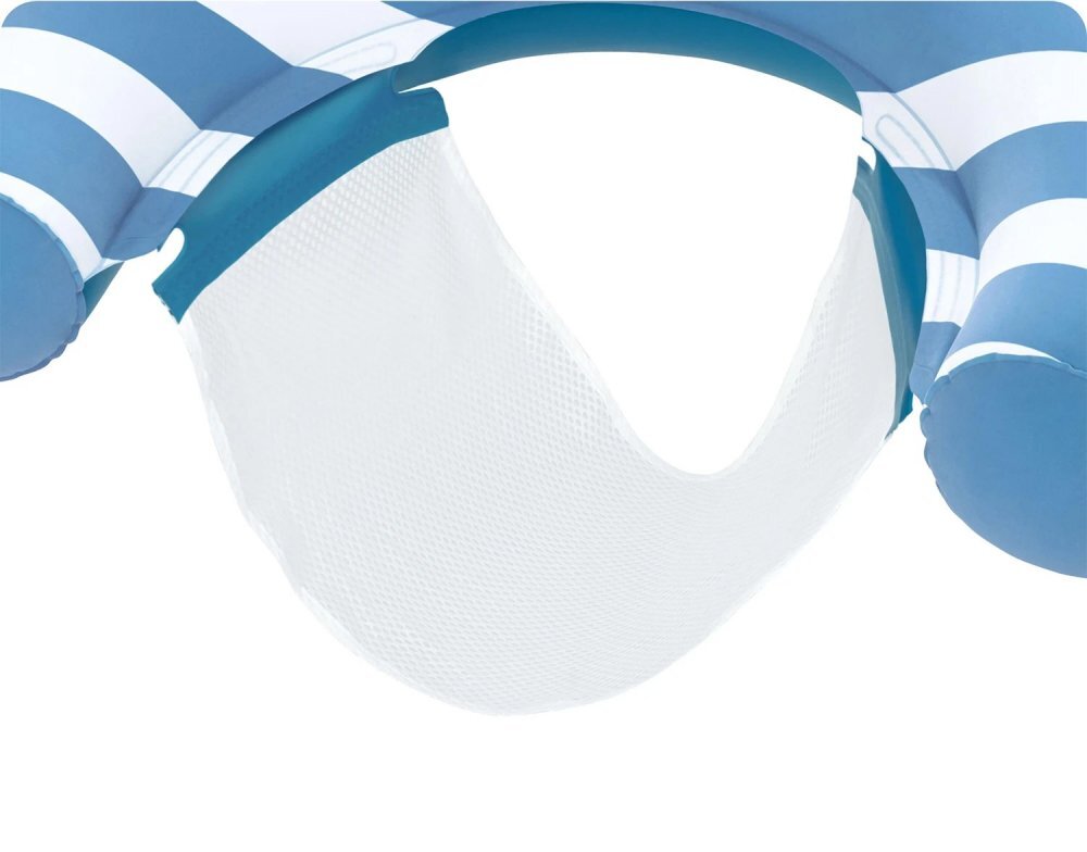 BESTWAY Fotoliu gonflabil pentru inot Comfort Plush AlbastruAlb cu sezut din plasa cu uscare rapida Material PVC rezistent cu suprafata din catifea Greutate admisa 100kg