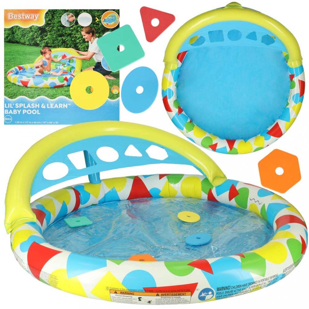 BESTWAY Piscina gonflabila cu cu sortator si parasolar Multicolor