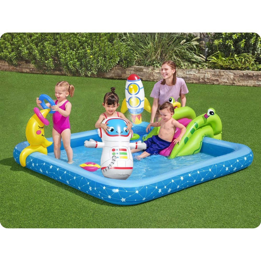 BESTWAY Piscina gonflabila cu tobogan si jucarii Astronaut
