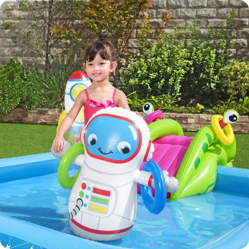 BESTWAY Piscina gonflabila cu tobogan si jucarii Astronaut