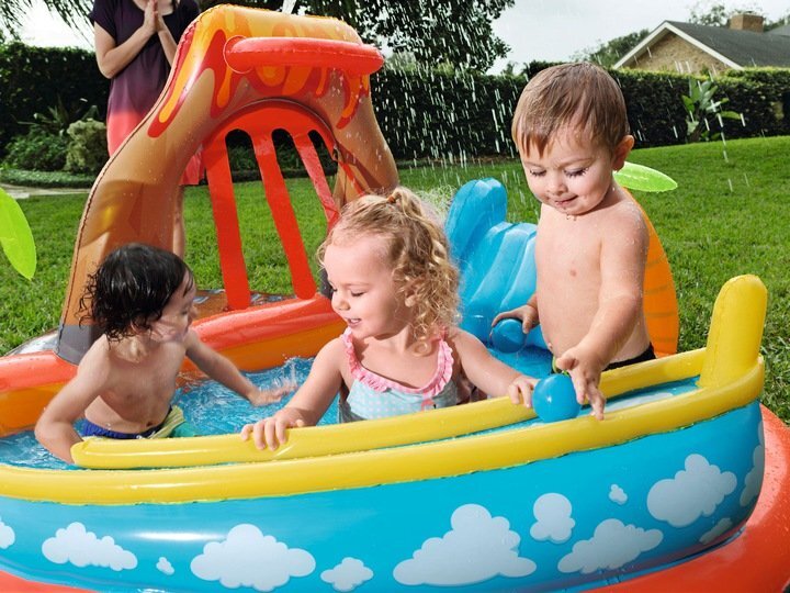 BESTWAY Piscina gonflabila cu tobogan stropitori si cos