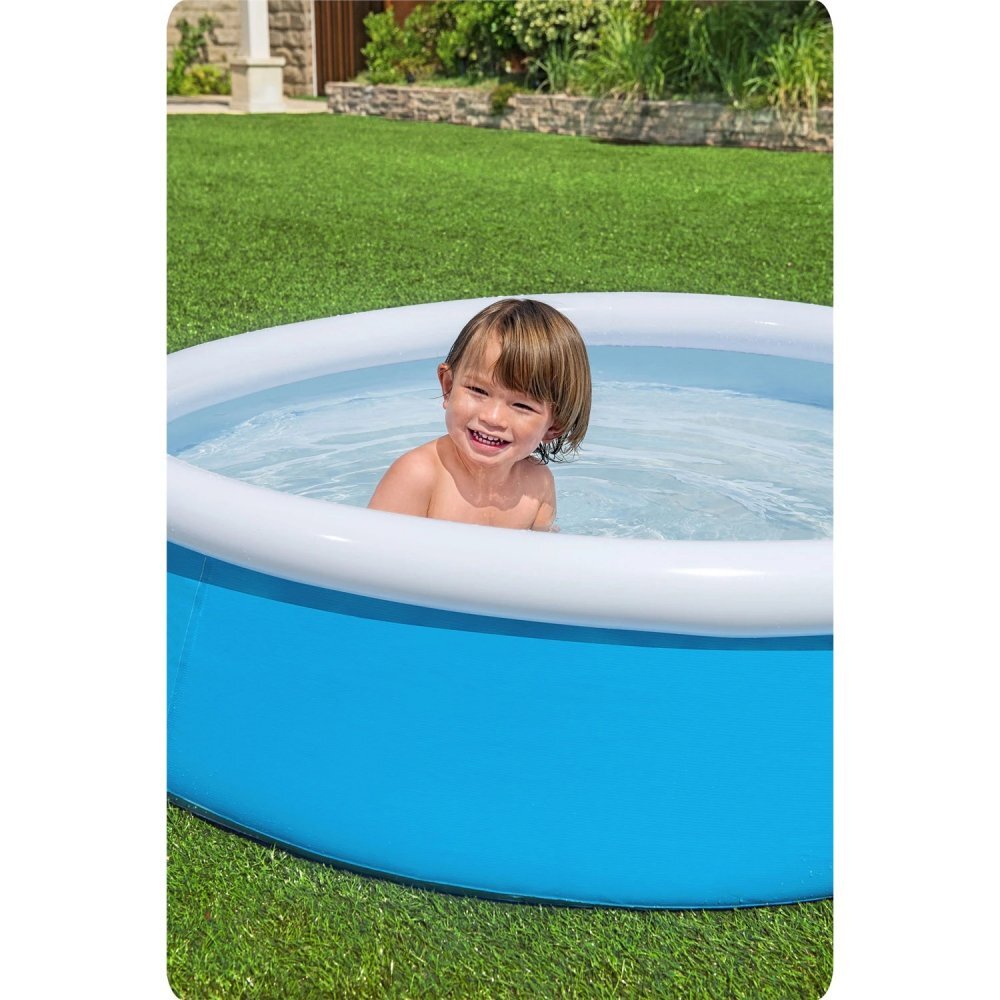 BESTWAY Piscina gonflabila Fast Set Pool Albastru Dimensiune 152x38 cm Material PVC rezistent Capacitate 477 litri Patch reparatie inclus