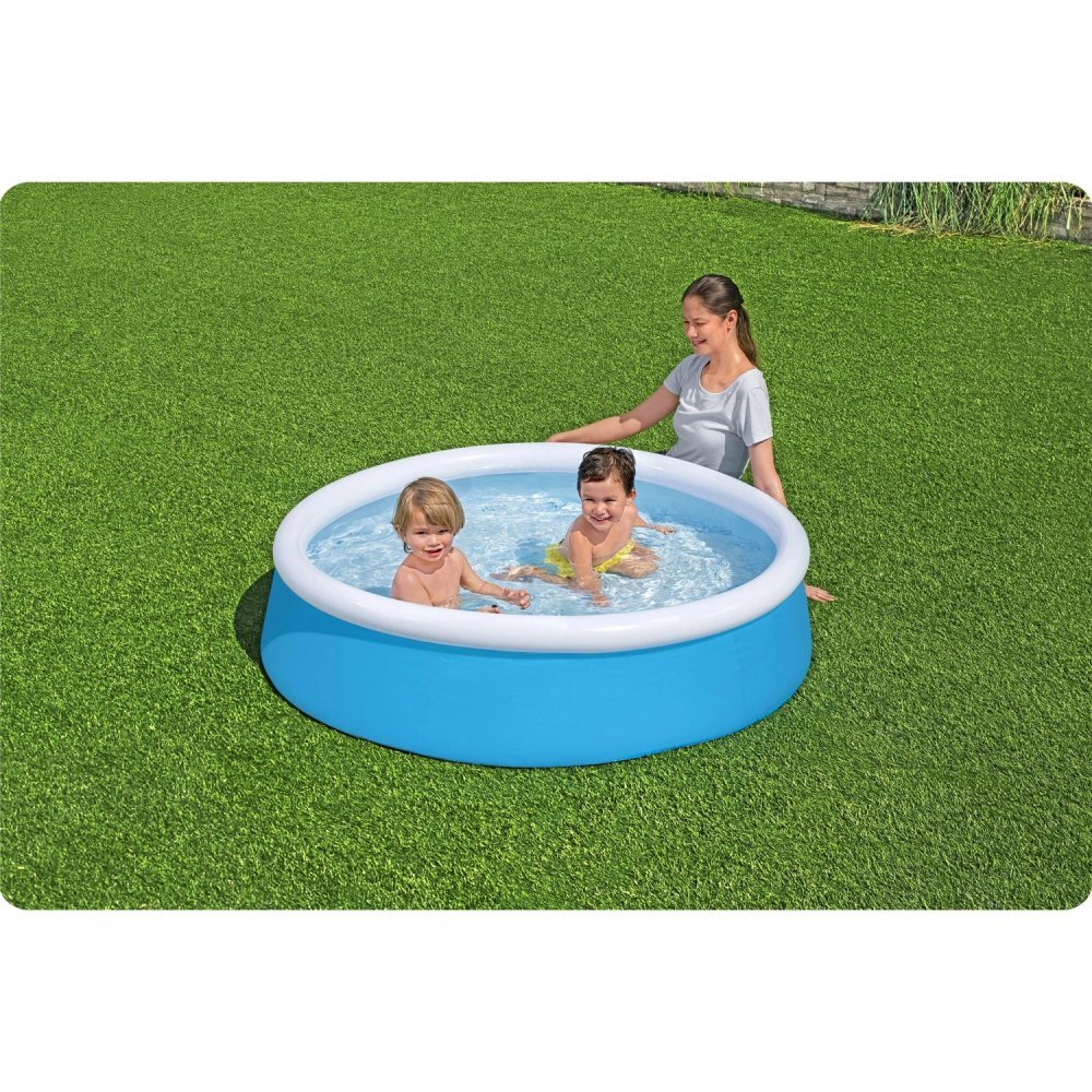 BESTWAY Piscina gonflabila Fast Set Pool Albastru Dimensiune 152x38 cm Material PVC rezistent Capacitate 477 litri Patch reparatie inclus