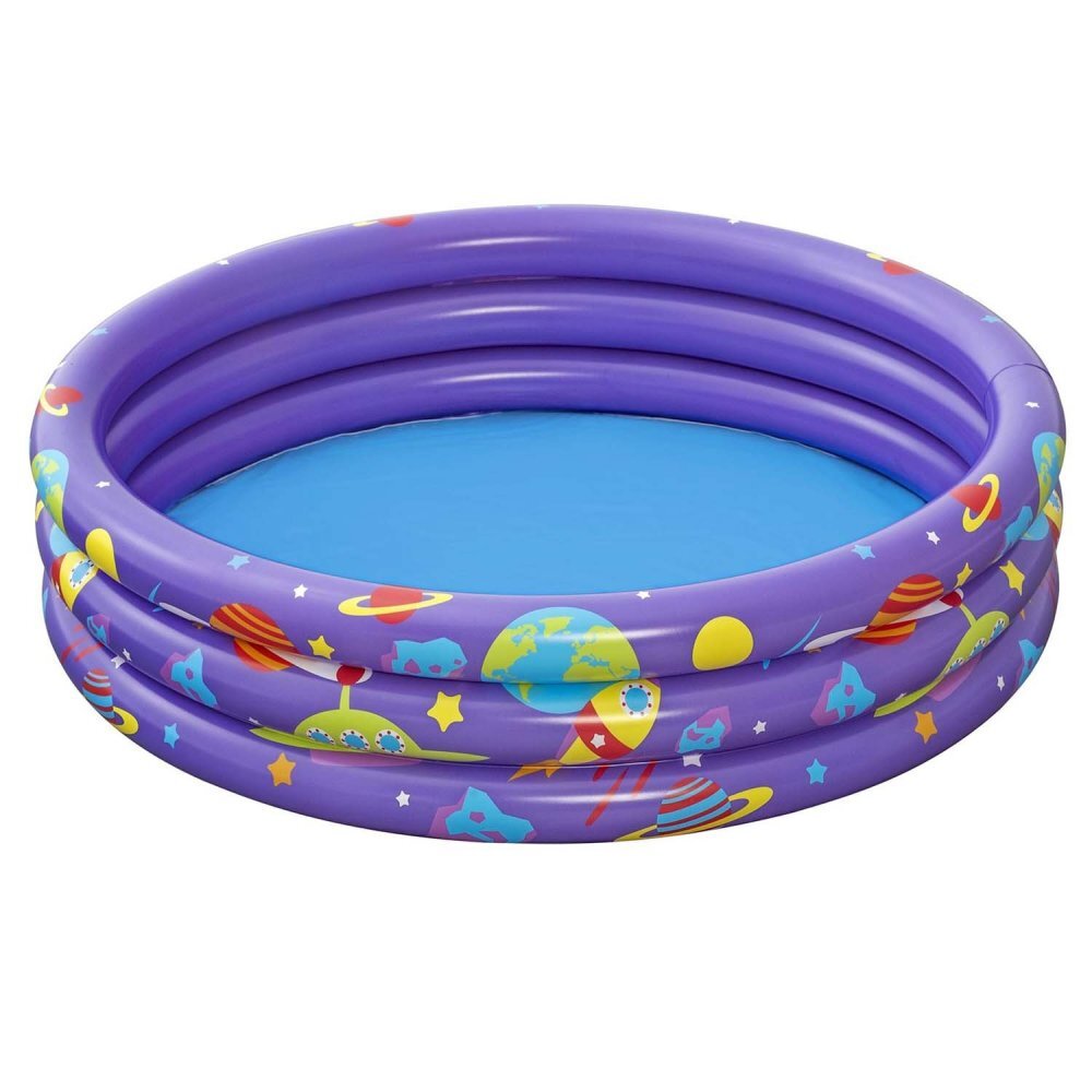 BESTWAY Piscina gonflabila pentru copii 102 x 25 cm cu 50 bile si 4 jucarii gonflabile incluse Mov