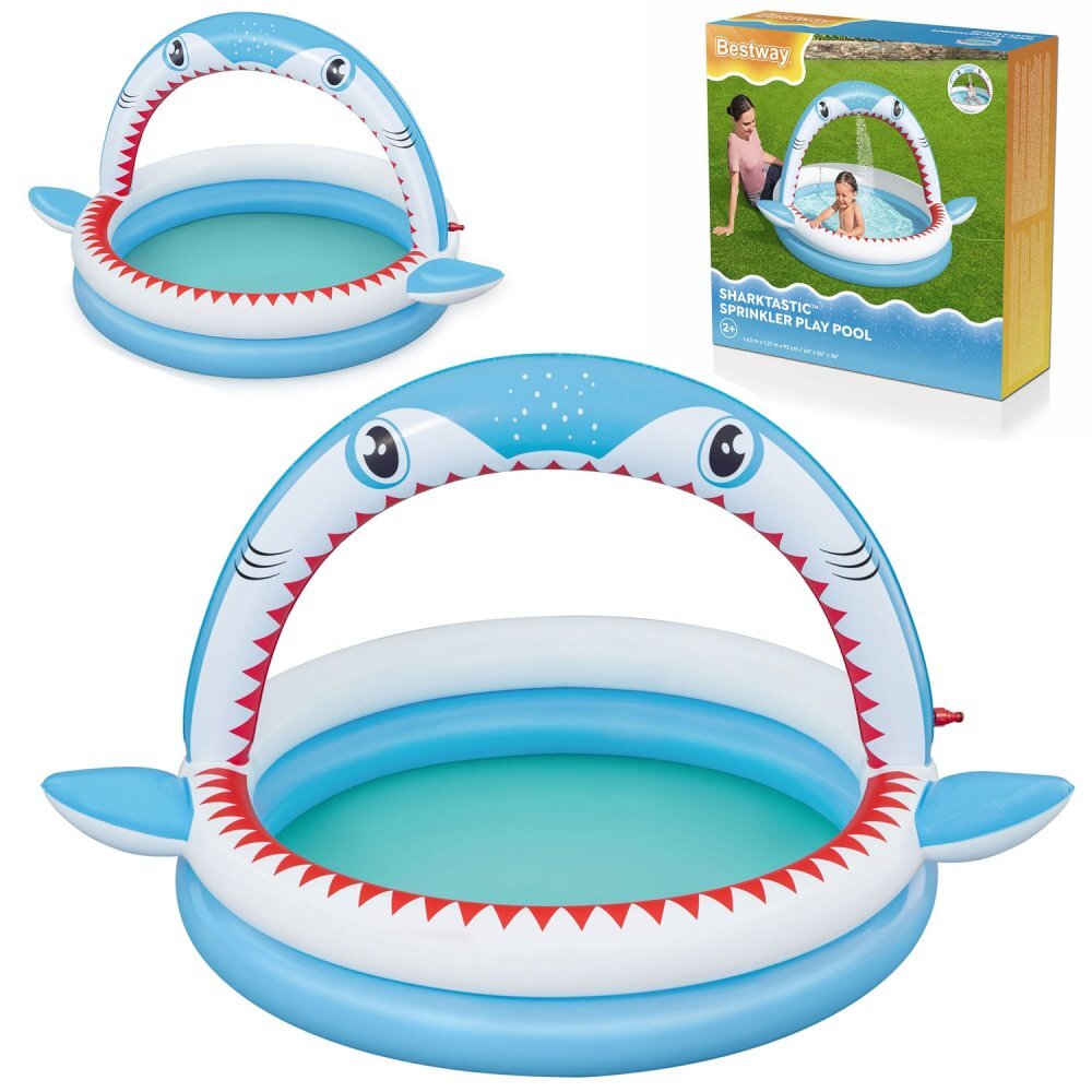 BESTWAY Piscina gonflabila pentru copii cu stropitoare 163x127x92 cm Shark