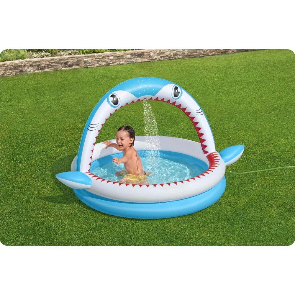 BESTWAY Piscina gonflabila pentru copii cu stropitoare 163x127x92 cm Shark