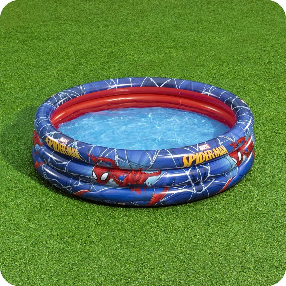 BESTWAY Piscina gonflabila Spider-Man cu 3 inele 122 x 30 cm