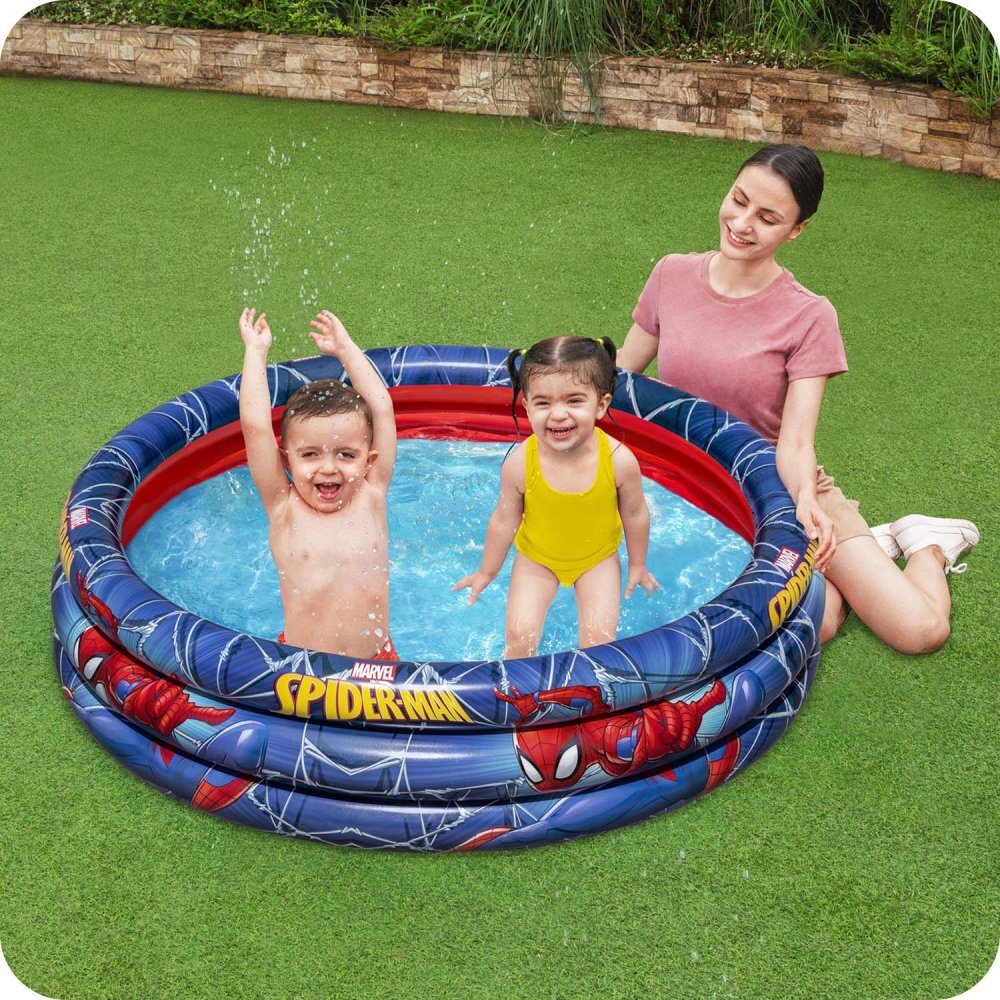 BESTWAY Piscina gonflabila Spider-Man cu 3 inele 122 x 30 cm