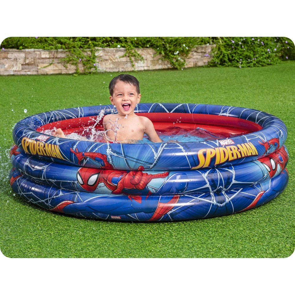 BESTWAY Piscina gonflabila Spider-Man cu 3 inele 122 x 30 cm