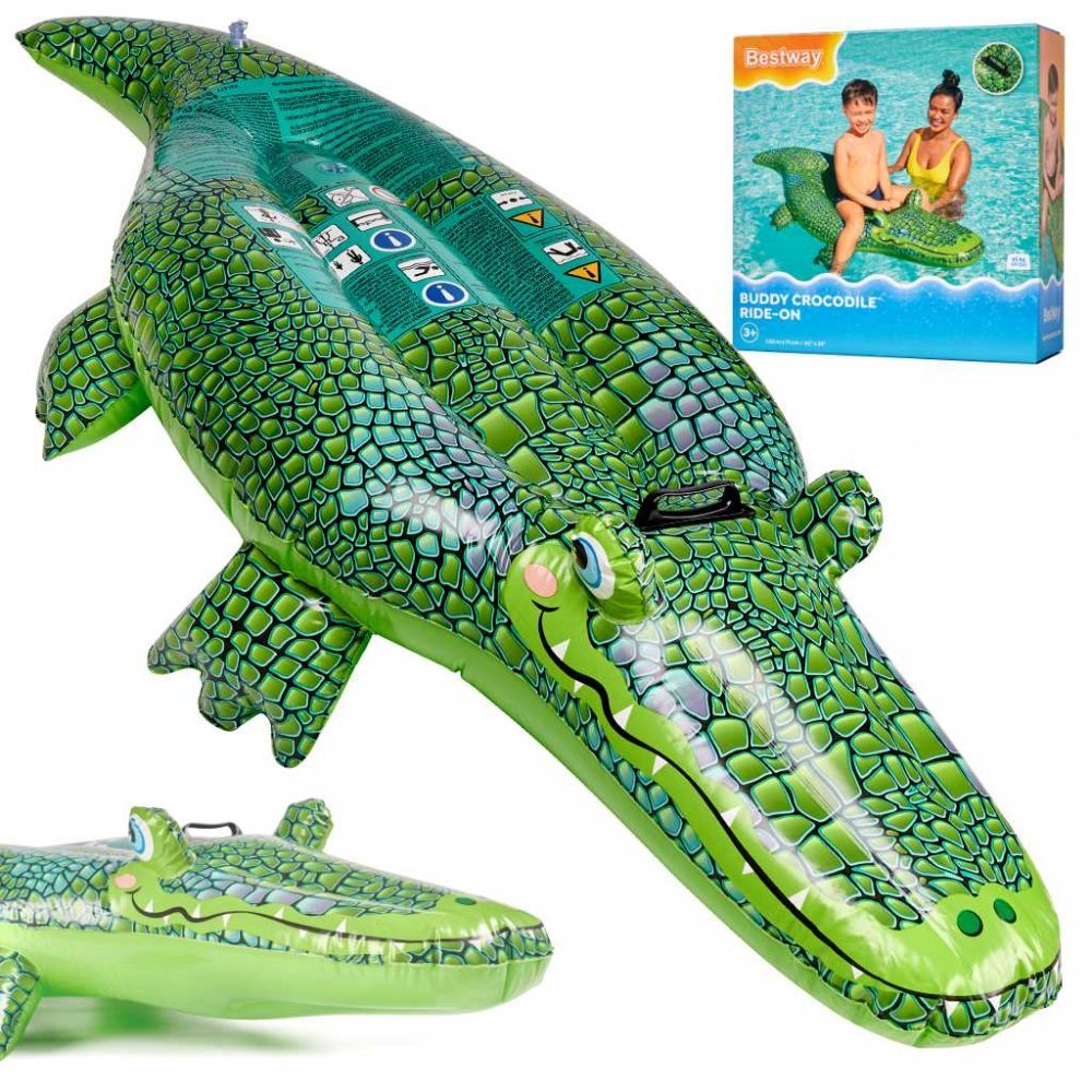 BESTWAY Saltea gonflabila 150 cm model Green Crocodile