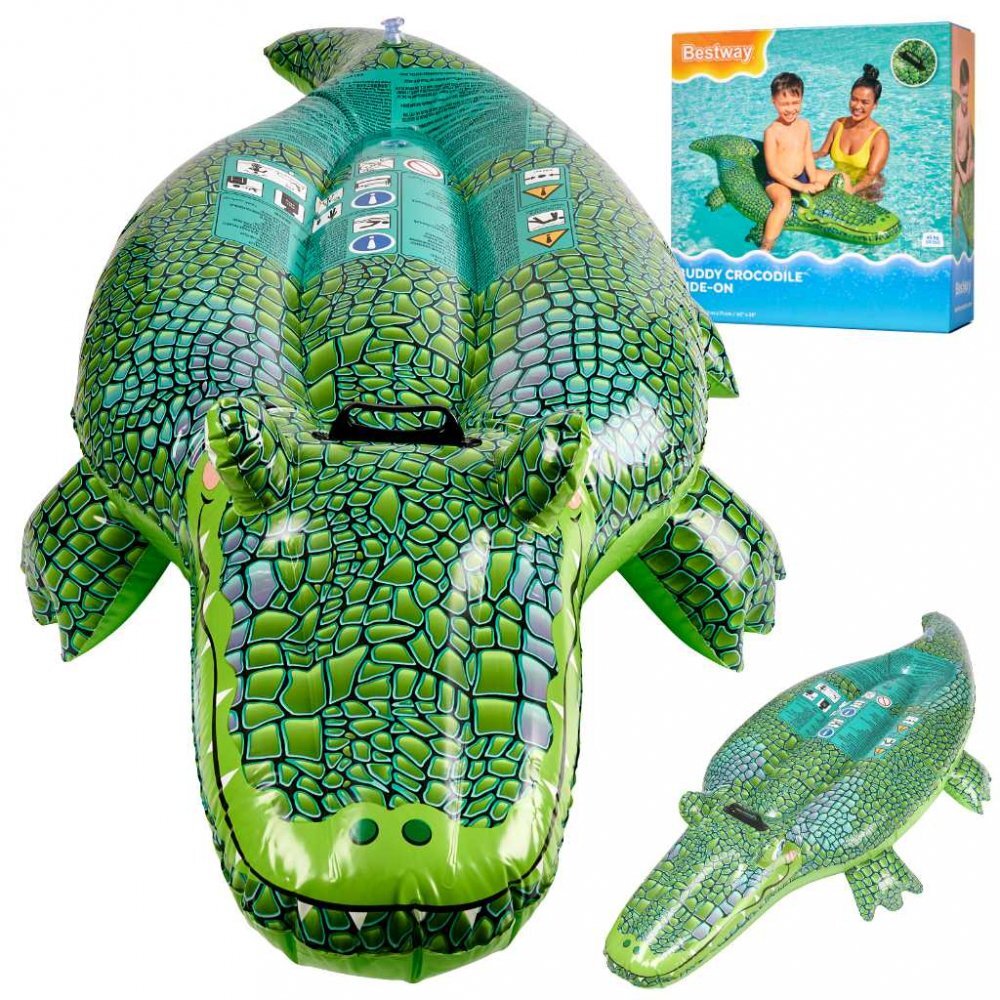BESTWAY Saltea gonflabila 150 cm model Green Crocodile
