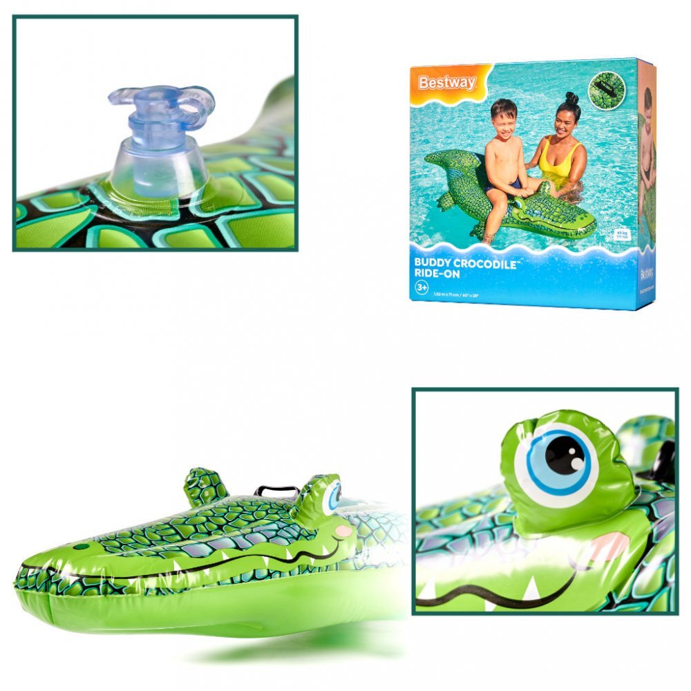 BESTWAY Saltea gonflabila 150 cm model Green Crocodile