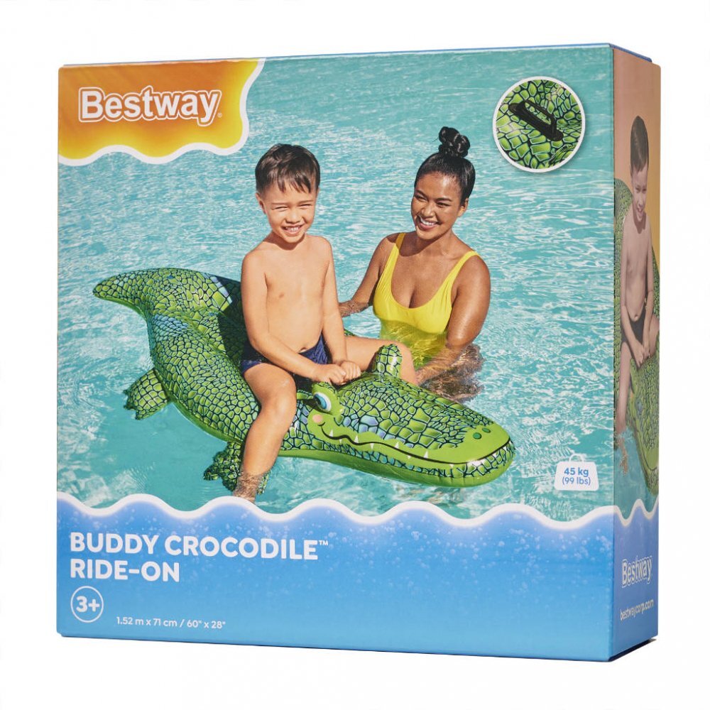 BESTWAY Saltea gonflabila 150 cm model Green Crocodile