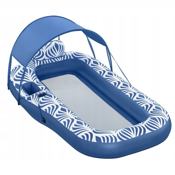 BESTWAY Saltea gonflabila cu spatar si parasolar detasabil 198 x 112 cm Blue