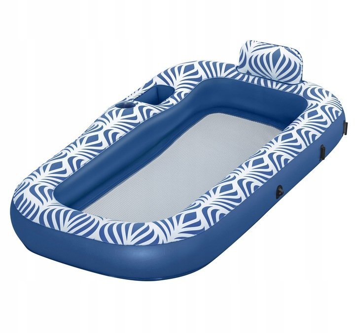 BESTWAY Saltea gonflabila cu spatar si parasolar detasabil 198 x 112 cm Blue