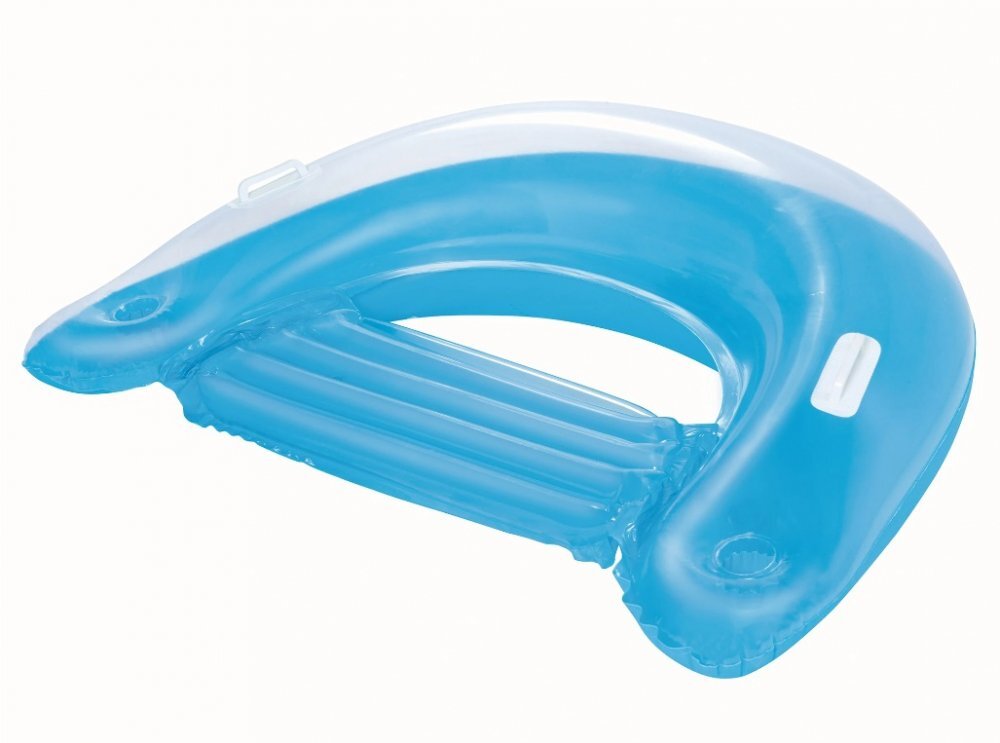 BESTWAY Saltea gonflabila tip Fotoliu Blue 152x99 cm cu spatarManere de sustinereSuport pentru paharcrema