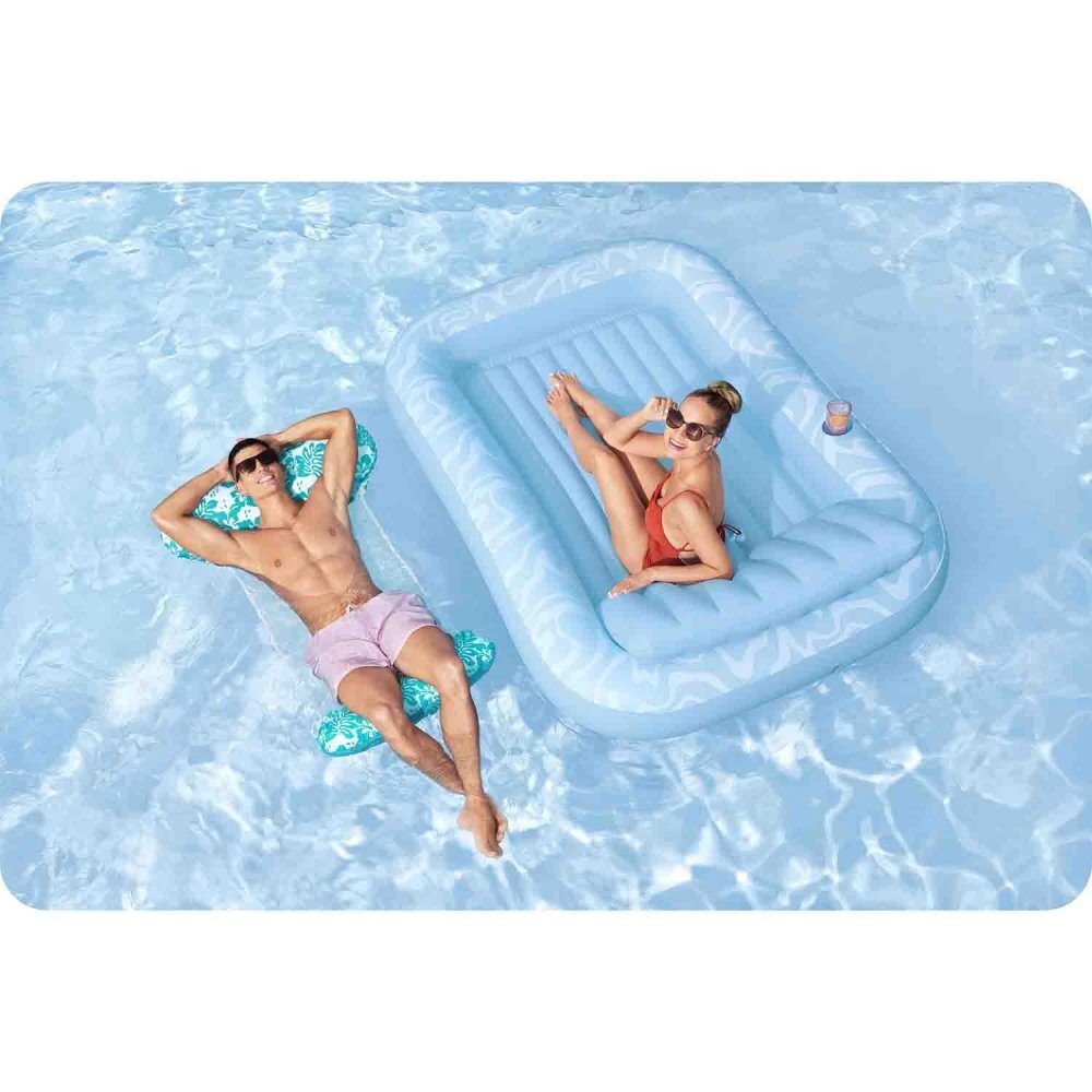 BESTWAY Saltea gonflabila tip hamac pentru piscina Catching Rays 140x87 cm Design modern Plasa cu uscare rapida Greutate maxim admisa 100kg