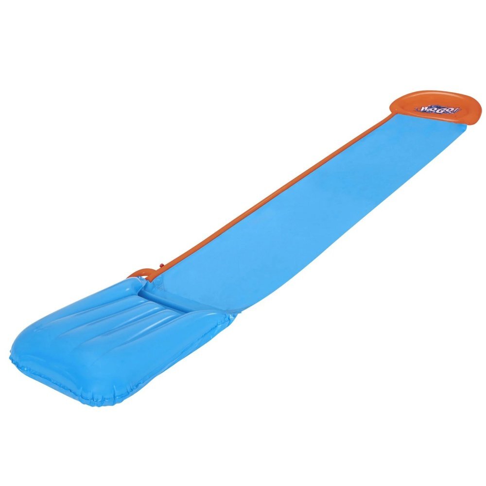 BESTWAY Tobogan cu apa pentru 1 persoana H2O GO Tsunami Splash Ramp Albastru Lungime 488 cm Conectare la furtun Aspersoare incorporate Punct start si finish gonflabile Patch de reparare inclus