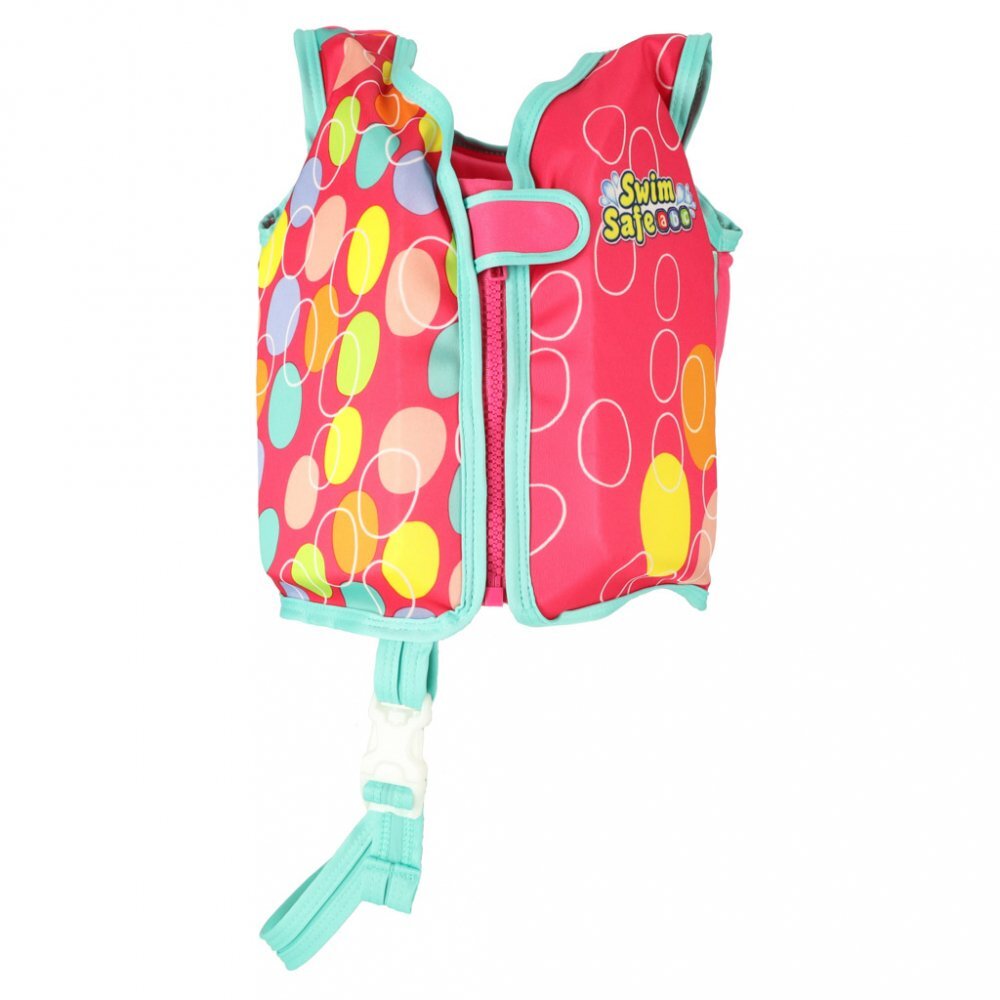 BESTWAY Vesta de inot pentru copii Pink Marime ML pentru 1-3 ani Umplutura din spuma Protectie UV UPF 50+ Inchidere cu fermoar Centuri reglabile Flotabilitate testata maxim 30 kg