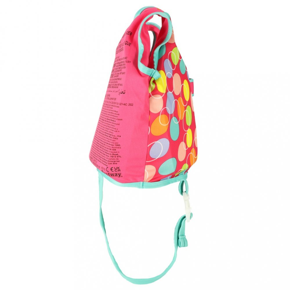 BESTWAY Vesta de inot pentru copii Pink Marime ML pentru 1-3 ani Umplutura din spuma Protectie UV UPF 50+ Inchidere cu fermoar Centuri reglabile Flotabilitate testata maxim 30 kg