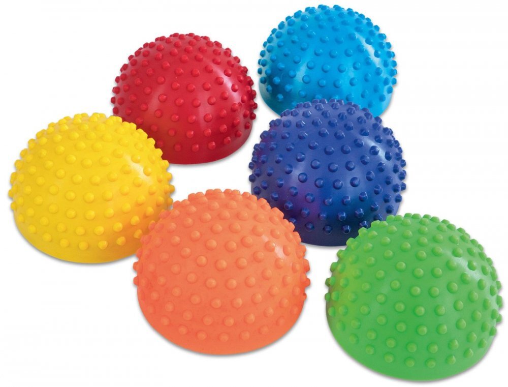 Betzold Set 6 semisfere de echilibru arici in culorile curcubeului