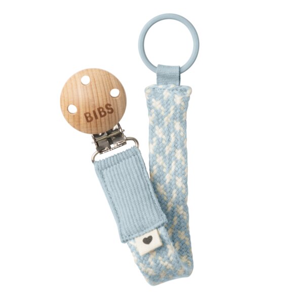 BIBS Lantisor clip pentru suzeta Baby Blue-Ivory