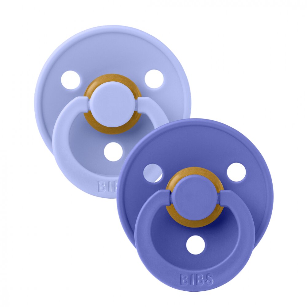 BIBS Set 2 suzete Colour Latex tetina rotunda 6 luni + HushGrape