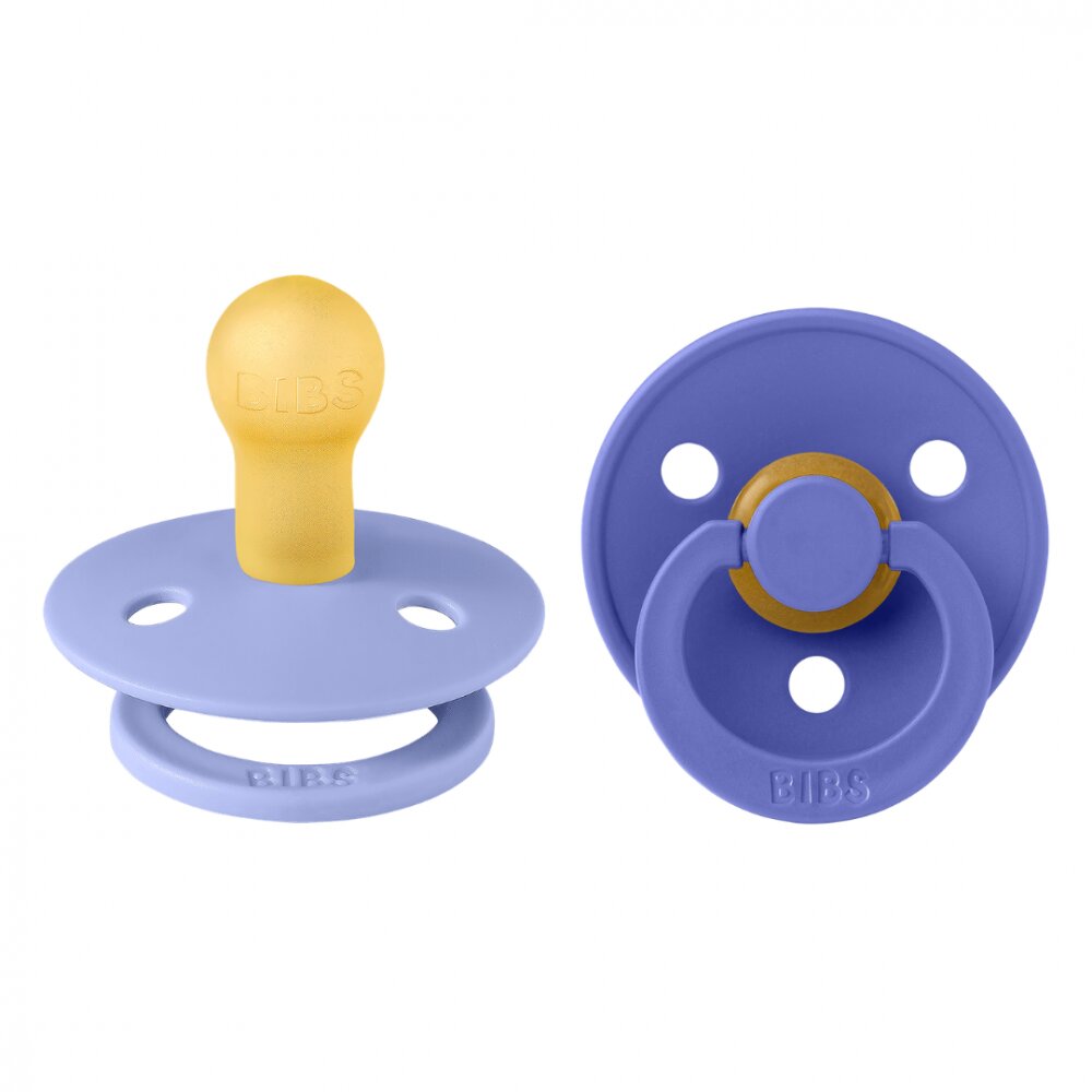 BIBS Set 2 suzete Colour Latex tetina rotunda 6 luni + HushGrape