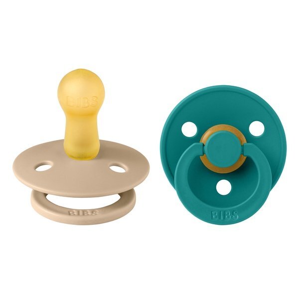 BIBS Set 2 suzete Colour Latex tetina rotunda 6 luni + ScubaTaupe