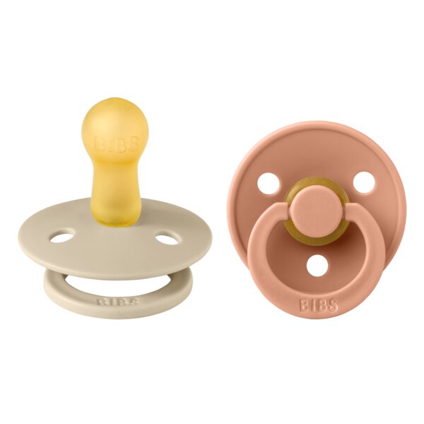 BIBS Set 2 suzete Colour Latex tetina rotunda 6 luni + VanillaPeach