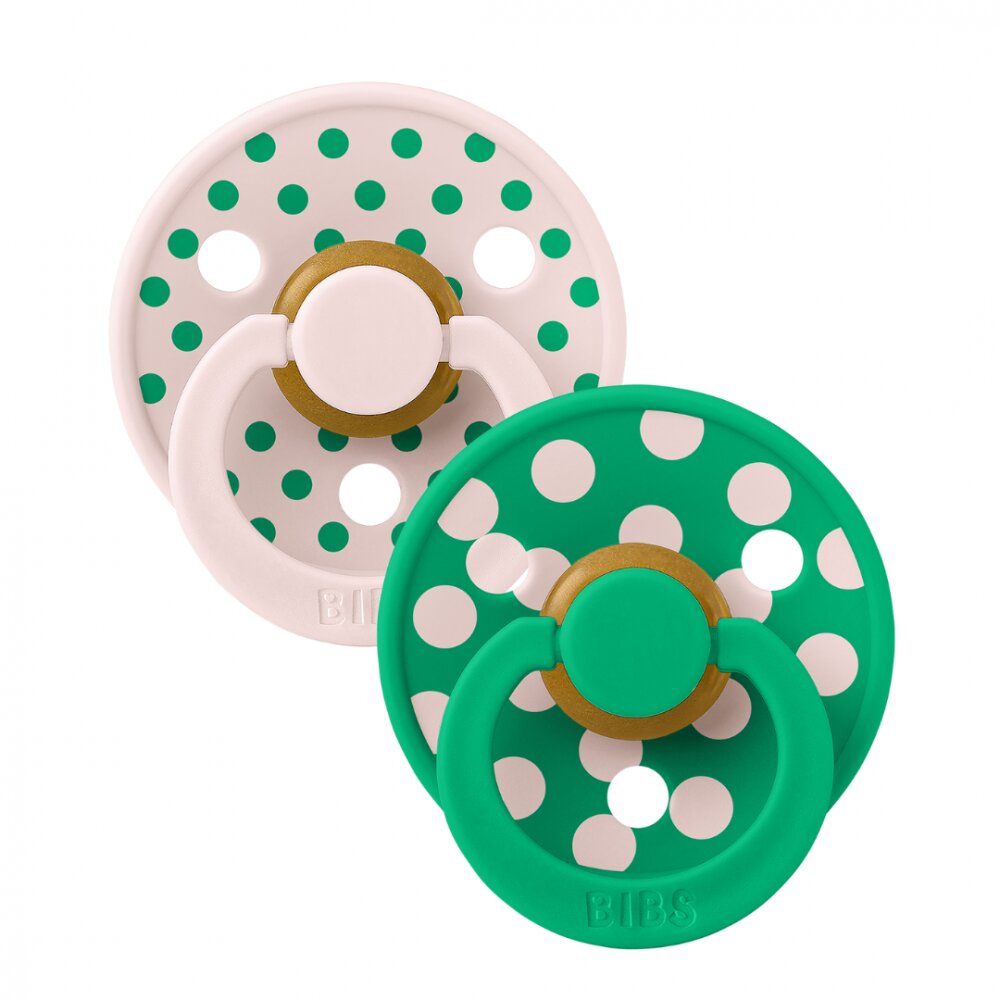 BIBS Set 2 suzete Colour Studio Collection Polka Dots tetina rotunda 6 luni+ PetalCactus