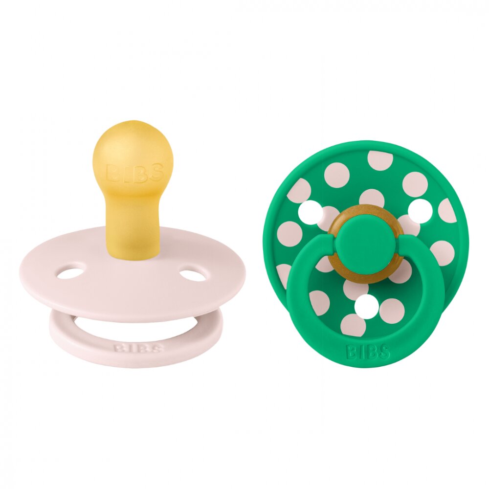 BIBS Set 2 suzete Colour Studio Collection Polka Dots tetina rotunda 6 luni+ PetalCactus