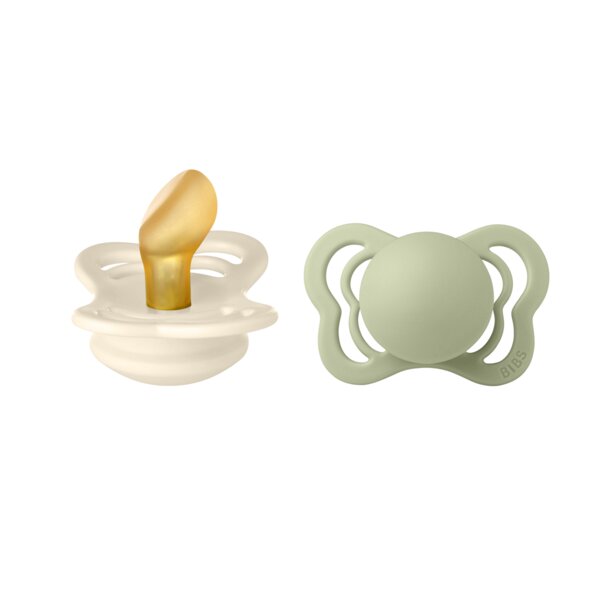 BIBS Set 2 suzete Couture Latex tetina anatomica 0 luni +IvorySage