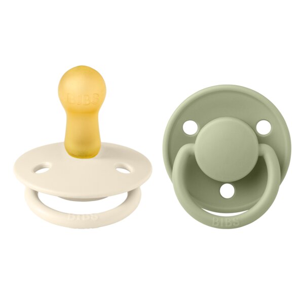 BIBS Set 2 suzete de lux Latex tetina rotunda 6 luni + IvorySage