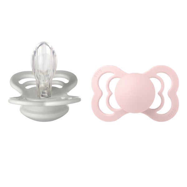 BIBS Set 2 suzete Supreme Silicon tetina simetrica 6 luni + HazeBlossom