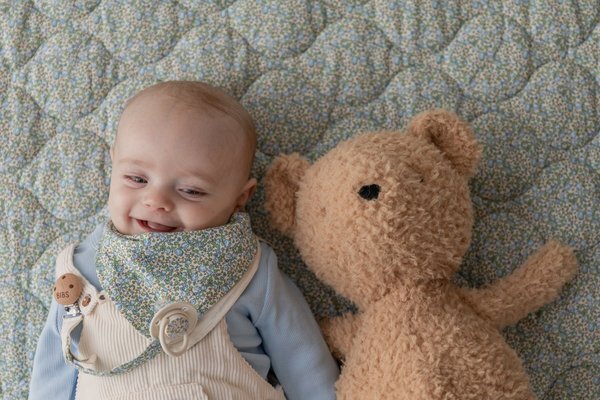BIBS Set 2 suzete x Liberty de lux Eloise Silicon tetina rotunda marime universala Baby BlueIvory